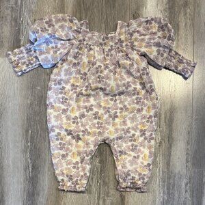Charming Floral Puff Sleeve Romper